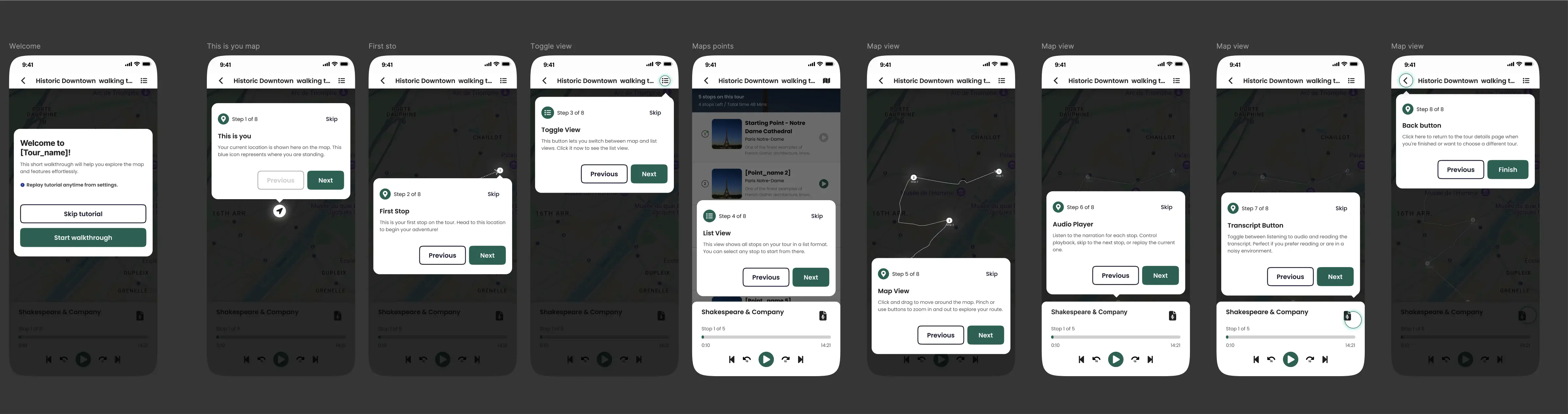 Onboarding walkthrough flow